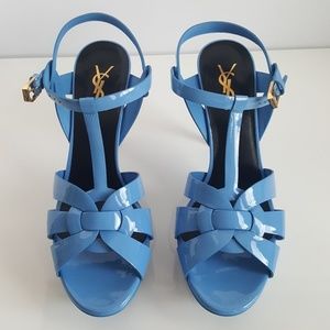YSL Tribute Sandal 39.5 Bleu Clair never worn